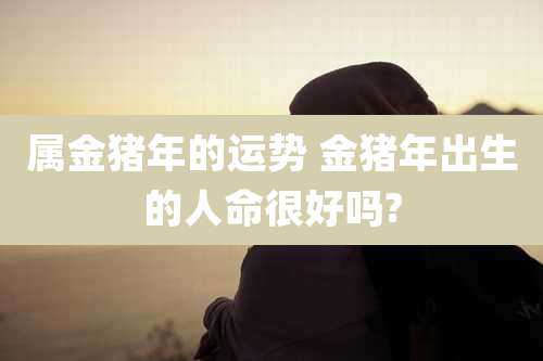 属金猪年的运势 金猪年出生的人命很好吗?