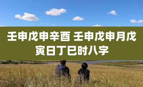 壬申戊申辛酉 壬申戊申月戊寅日丁巳时八字