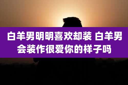 白羊男明明喜欢却装 白羊男会装作很爱你的样子吗