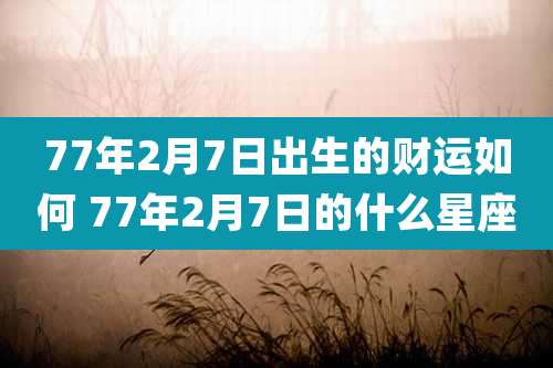 77年2月7日出生的财运如何 77年2月7日的什么星座