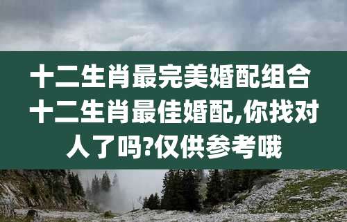 十二生肖最完美婚配组合 十二生肖最佳婚配,你找对人了吗?仅供参考哦