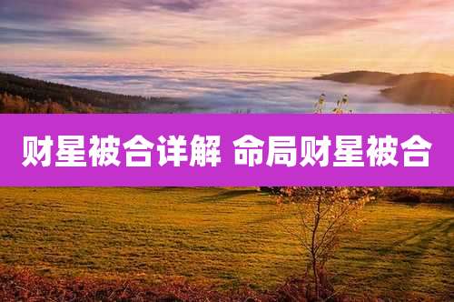 财星被合详解 命局财星被合