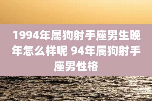 1994年属狗射手座男生晚年怎么样呢 94年属狗射手座男性格