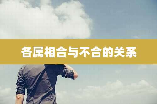 各属相合与不合的关系