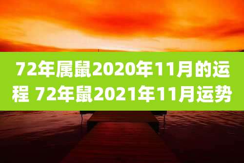 72年属鼠2020年11月的运程 72年鼠2021年11月运势