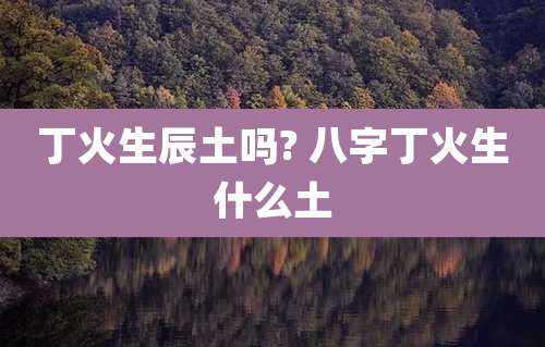 丁火生辰土吗? 八字丁火生什么土