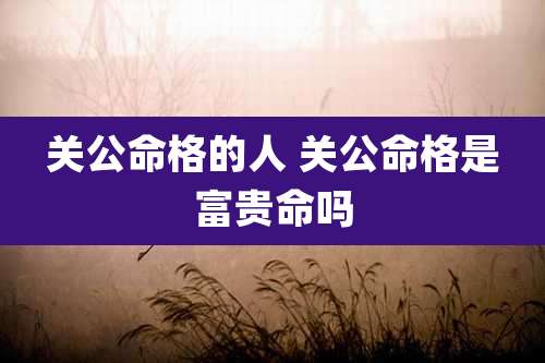 关公命格的人 关公命格是富贵命吗