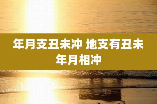 年月支丑未冲 地支有丑未年月相冲