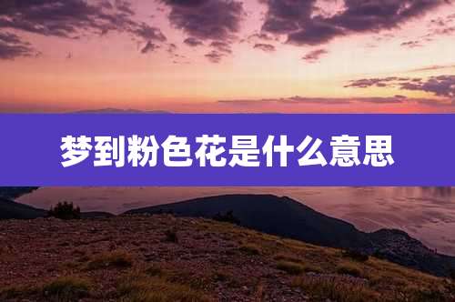 梦到粉色花是什么意思