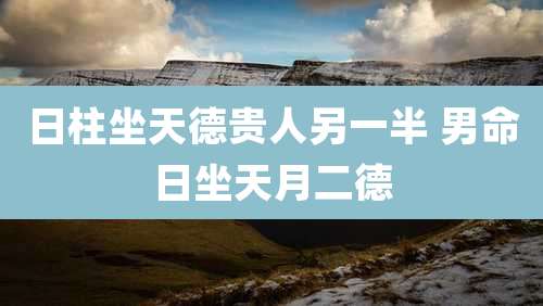 日柱坐天德贵人另一半 男命日坐天月二德