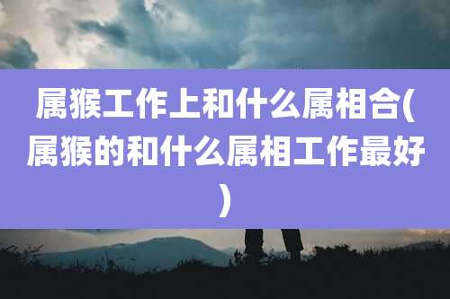 属猴工作上和什么属相合(属猴的和什么属相工作最好)