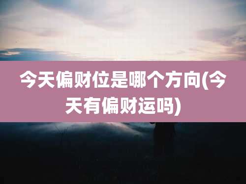 今天偏财位是哪个方向(今天有偏财运吗)