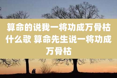算命的说我一将功成万骨枯什么歌 算命先生说一将功成万骨枯