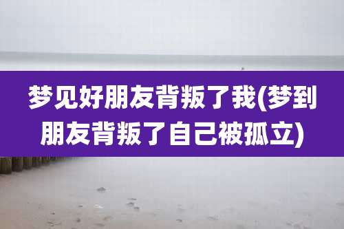 梦见好朋友背叛了我(梦到朋友背叛了自己被孤立)