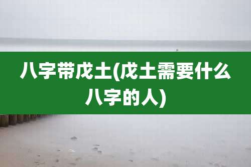 八字带戊土(戊土需要什么八字的人)