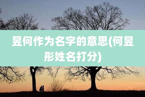 昱何作为名字的意思(何昱彤姓名打分)