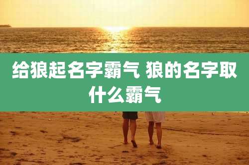 给狼起名字霸气 狼的名字取什么霸气