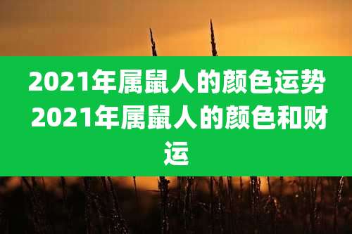 2021年属鼠人的颜色运势 2021年属鼠人的颜色和财运