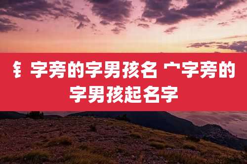 钅字旁的字男孩名 宀字旁的字男孩起名字