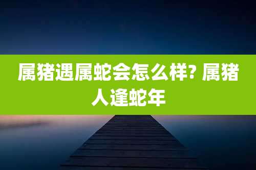 属猪遇属蛇会怎么样? 属猪人逢蛇年
