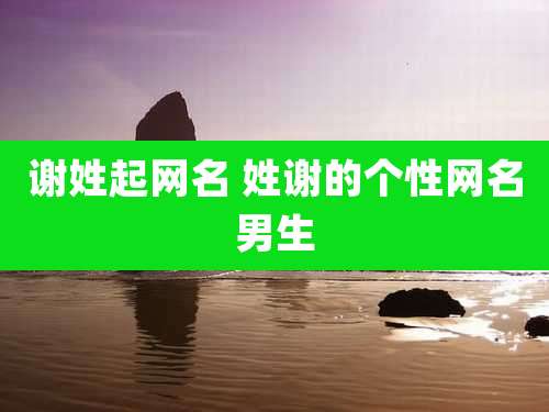 谢姓起网名 姓谢的个性网名男生