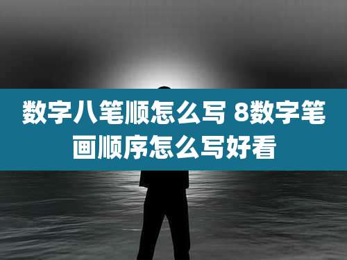 数字八笔顺怎么写 8数字笔画顺序怎么写好看