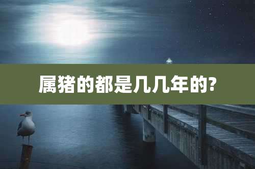 属猪的都是几几年的?