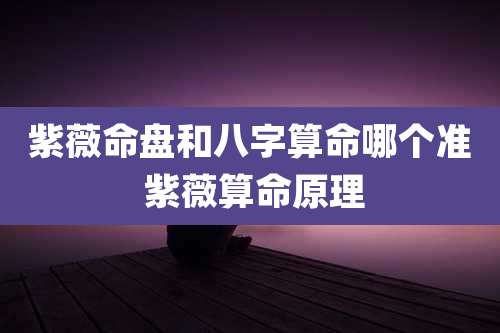 紫薇命盘和八字算命哪个准 紫薇算命原理
