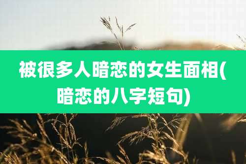 被很多人暗恋的女生面相(暗恋的八字短句)