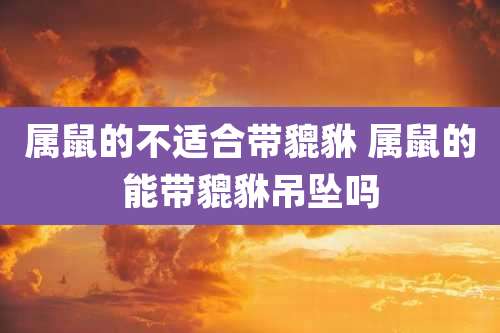 属鼠的不适合带貔貅 属鼠的能带貔貅吊坠吗
