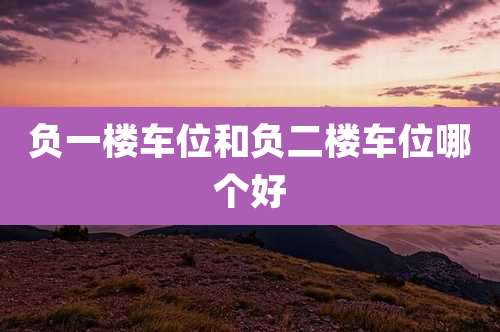 负一楼车位和负二楼车位哪个好
