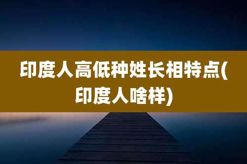 印度人高低种姓长相特点(印度人啥样)