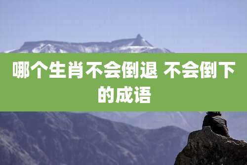 哪个生肖不会倒退 不会倒下的成语