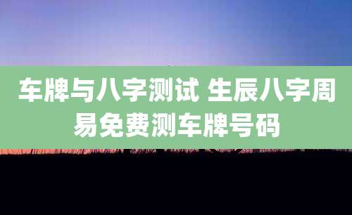 车牌与八字测试 生辰八字周易免费测车牌号码