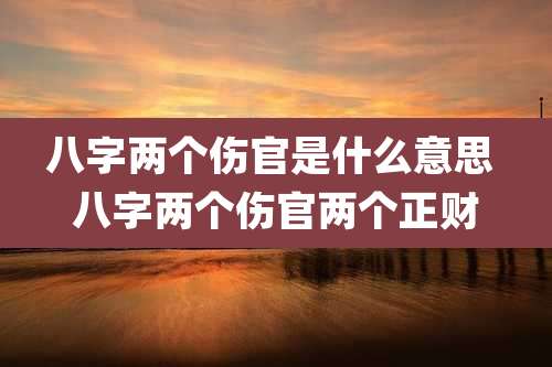 八字两个伤官是什么意思 八字两个伤官两个正财