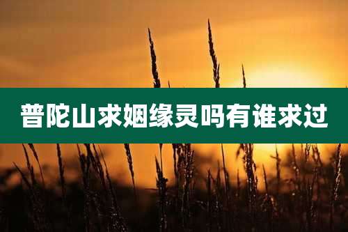 普陀山求姻缘灵吗有谁求过