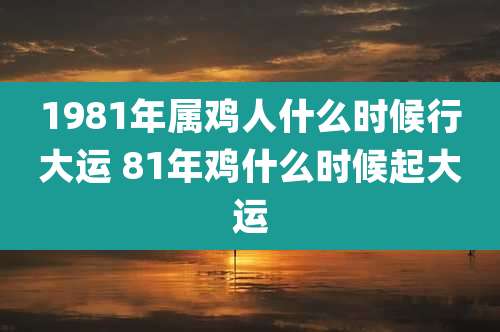 1981年属鸡人什么时候行大运 81年鸡什么时候起大运