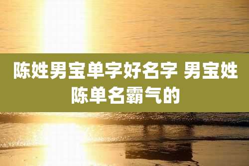 陈姓男宝单字好名字 男宝姓陈单名霸气的