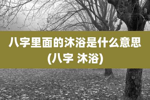 八字里面的沐浴是什么意思(八字 沐浴)