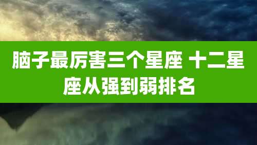 脑子最厉害三个星座 十二星座从强到弱排名
