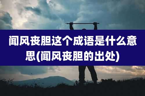 闻风丧胆这个成语是什么意思(闻风丧胆的出处)