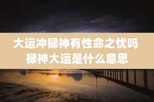 大运冲禄神有性命之忧吗 禄神大运是什么意思