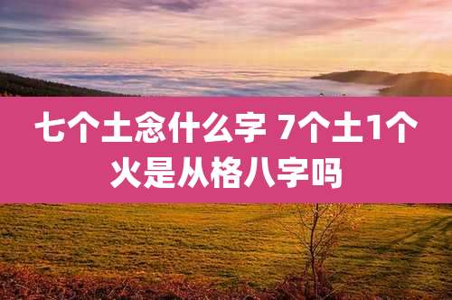 七个土念什么字 7个土1个火是从格八字吗
