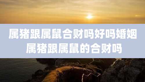 属猪跟属鼠合财吗好吗婚姻 属猪跟属鼠的合财吗