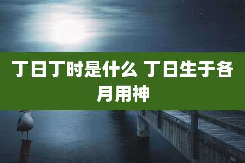 丁日丁时是什么 丁日生于各月用神