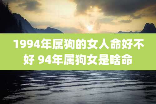 1994年属狗的女人命好不好 94年属狗女是啥命