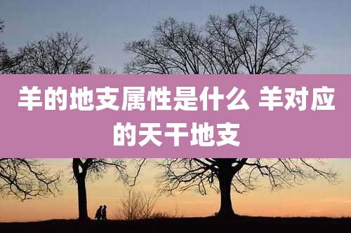 羊的地支属性是什么 羊对应的天干地支