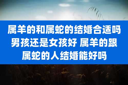属羊的和属蛇的结婚合适吗男孩还是女孩好 属羊的跟属蛇的人结婚能好吗