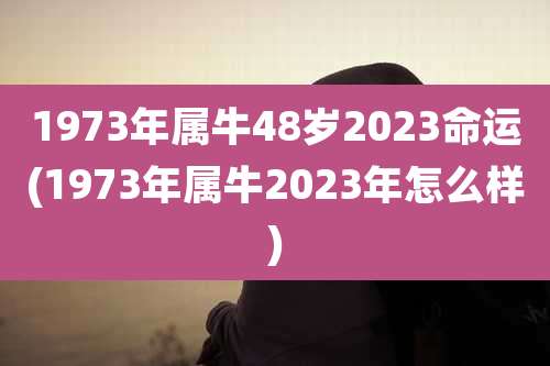 1973年属牛48岁2023命运(1973年属牛2023年怎么样)
