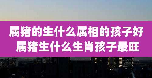 属猪的生什么属相的孩子好 属猪生什么生肖孩子最旺
